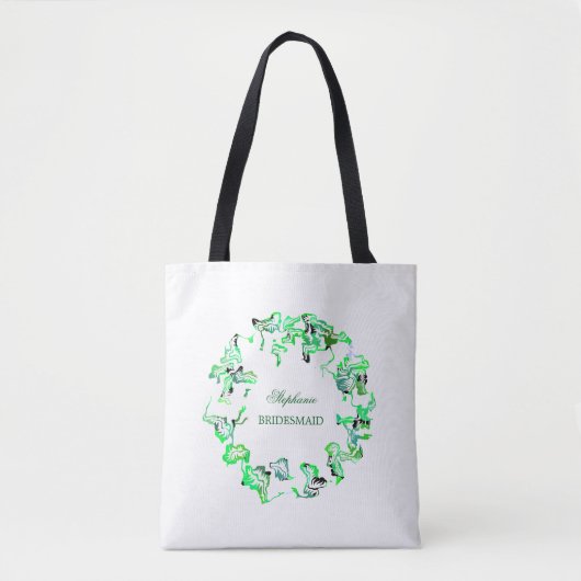 Green Crest Aangepaste naam Bruiloften Bruidsmeisj Tote Bag (Voorkant)