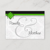 Green Crest Damask Bridal Registry Kaarten (Achterkant)