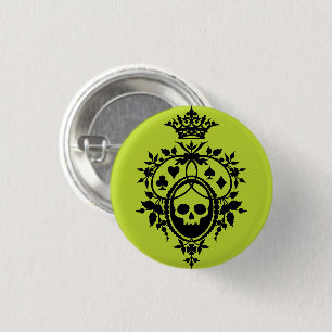 Green Crest met Skull en Cardsuit Button