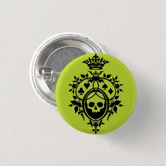 Green Crest met Skull en Cardsuit Button (Voorkant /achterkant)