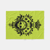 Green Crest met Skull en Cardsuit Fleece Blanke Deken (Voorkant (Horizontaal))