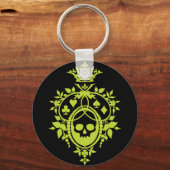 Green Crest met Skull en Cardsuit Sleutelhanger (Voorkant)