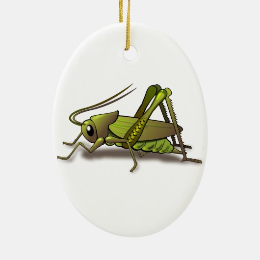 Green Cricket Insect Keramisch Ornament (Achterkant)