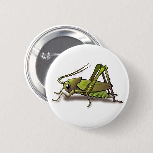 Green Cricket Insect Ronde Button 5,7 Cm (Voorkant /achterkant)