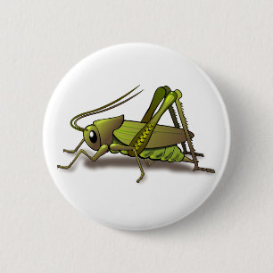 Green Cricket Insect Ronde Button 5,7 Cm