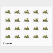 Green Cricket Insect Ronde Sticker (Vel)