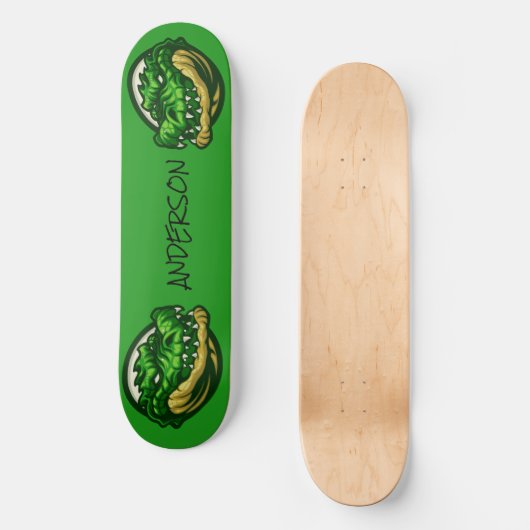 Green Croc-thema Persoonlijk Skateboard (Voorkant)