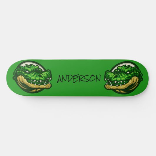 Green Croc-thema Persoonlijk Skateboard (Horizontaal)