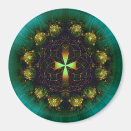 Green Cross Mandala Magneet