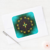 Green Cross Mandala Vierkante Sticker (Envelop)
