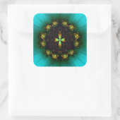 Green Cross Mandala Vierkante Sticker (Tas)