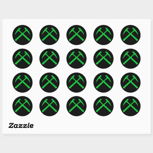Green Crossed Rock Hammers Sticker (Vel)