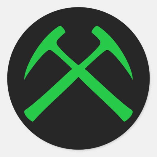Green Crossed Rock Hammers Sticker (Voorkant)
