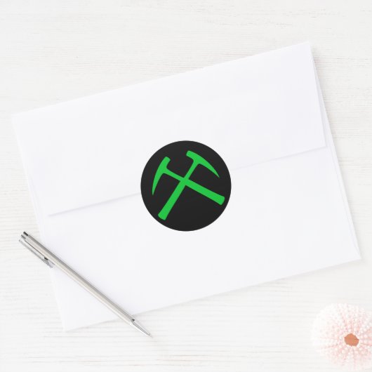 Green Crossed Rock Hammers Sticker (Envelop)