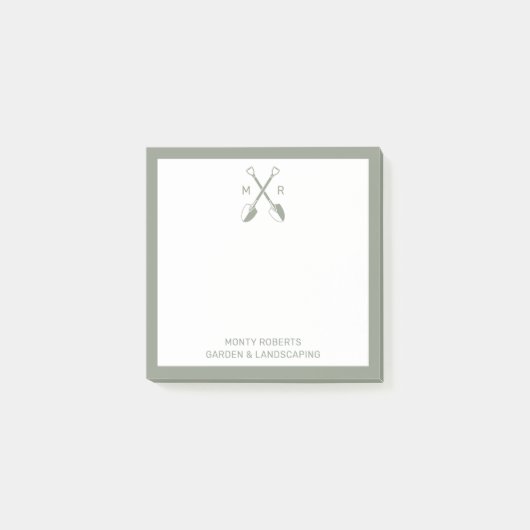 Green Crossed Spades Logo Business Post-IT Notitie Post-it® Notes (Voorkant)