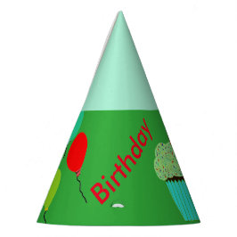 Green Cupcake Balloons Birthday Petten Feesthoedjes