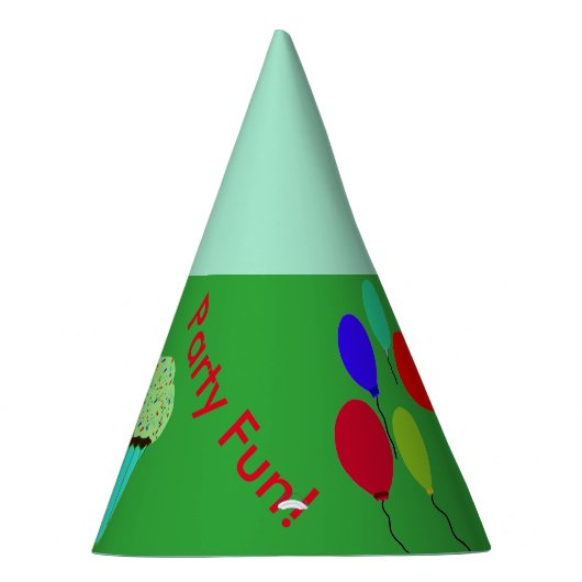 Green Cupcake Balloons Birthday Petten Feesthoedjes (Rechts)