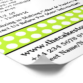Green Cupcake & Polka Dot, Cake Store Advertising Poster (Hoek)