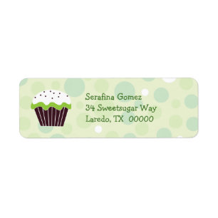 Green Cupcake Return Address Label