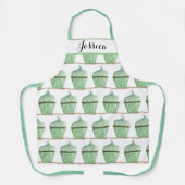 Green Cupcake-voedseldessert Cakes Baker Cute Adul Schort (Voorkant)