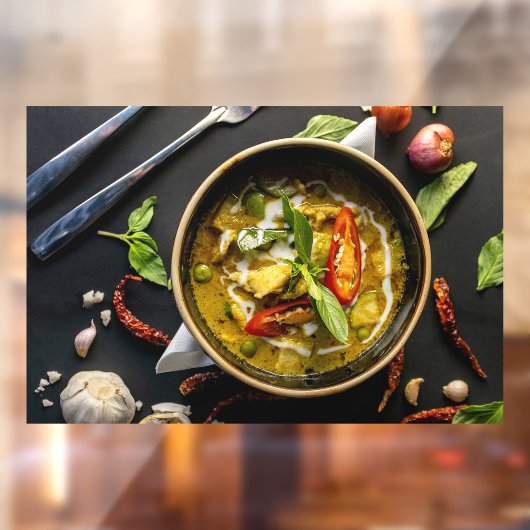 Green Curry Thai Food Spices Herbs Cuisine Curry Raamsticker (Vel 2)