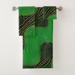 Green curve and clear points on dark background bad handdoek