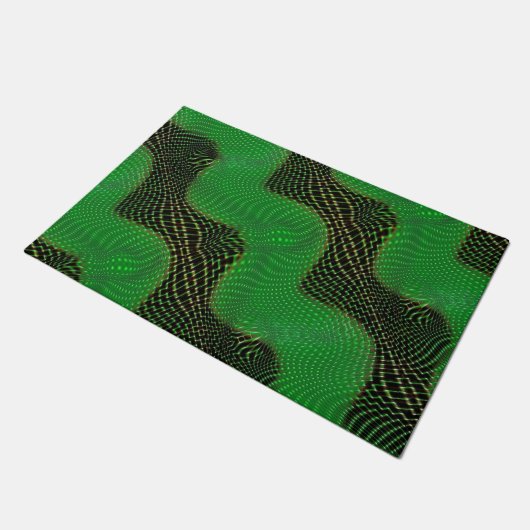 Green curve and clear points on dark background deurmat (Schuin)