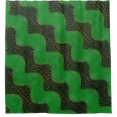 Green curve and clear points on dark background douchegordijn (Voorkant)