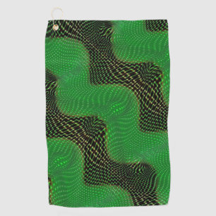 Green curve and clear points on dark background golfhanddoek