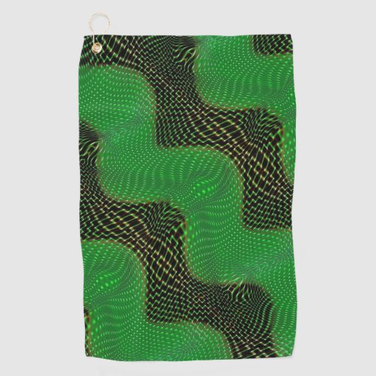 Green curve and clear points on dark background golfhanddoek (Voorkant)