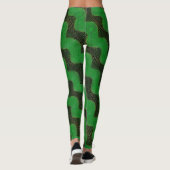 Green curve and clear points on dark background leggings (Achterkant)