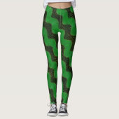 Green curve and clear points on dark background leggings (Voorkant)