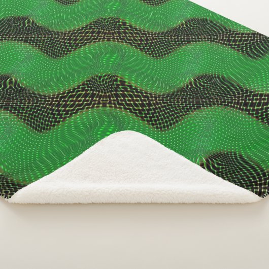 Green curve and clear points on dark background sherpa deken (3/4)