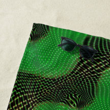 Green curve and clear points on dark background