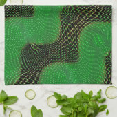 Green curve and clear points on dark background theedoek (Gevouwen)