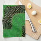 Green curve and clear points on dark background theedoek (Quarter Fold)