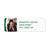 Green Curved Lijst Photo Afstuderen Label (Voorkant)