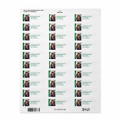 Green Curved Lijst Photo Afstuderen Label (Full Sheet)