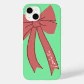Green Custody with Red Wine Bow and Personalized Case-Mate iPhone Case (Achterkant)