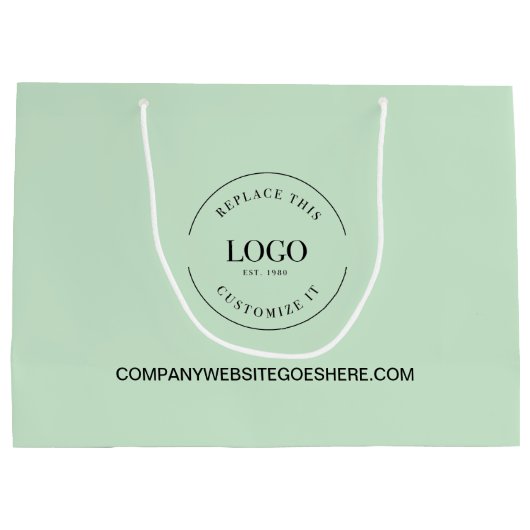 Green Custom Business Company website Uw Logo Groot Cadeauzakje (Achterkant)