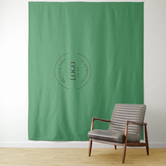 green Custom Logo backdrop Company branding Wandkleed (In situ)