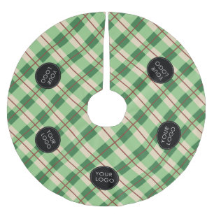 Green Custom Logo Company Business Plaid Tartan Kerstboom Rok