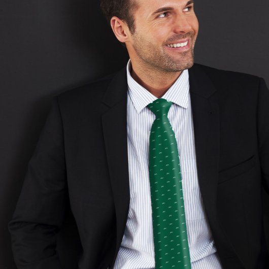 Green Custom Name Monogram Quote Stropdas