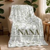 Green Custom NANA Names Fleece Deken