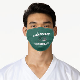 GREEN Customization Name Nurse Stoffen Mondkapje
