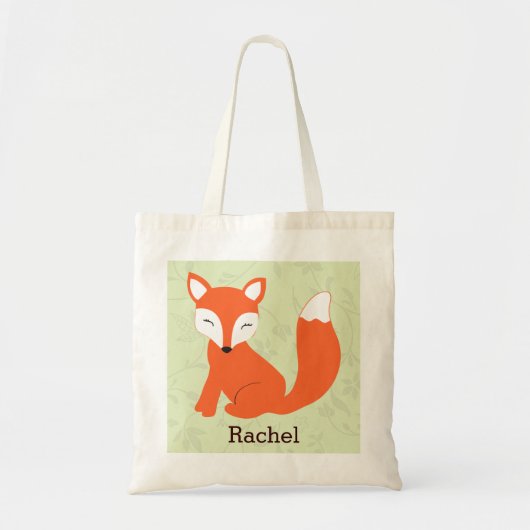 Green Cute Baby Fox Persoonlijk Tas (Voorkant)