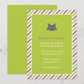 Green Cute Black Cat Kinder Halloween Birthday Kaart (Voorkant / Achterkant)