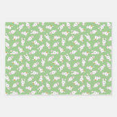 Green Cute Bunnies Stripes Neutral Baby shower Inpakpapier Vel (Voorkant 3)