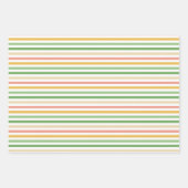 Green Cute Bunnies Stripes Neutral Baby shower Inpakpapier Vel (Voorkant 2)