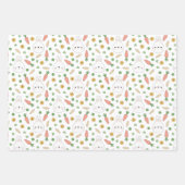 Green Cute Bunnies Stripes Neutral Baby shower Inpakpapier Vel (Voorkant)